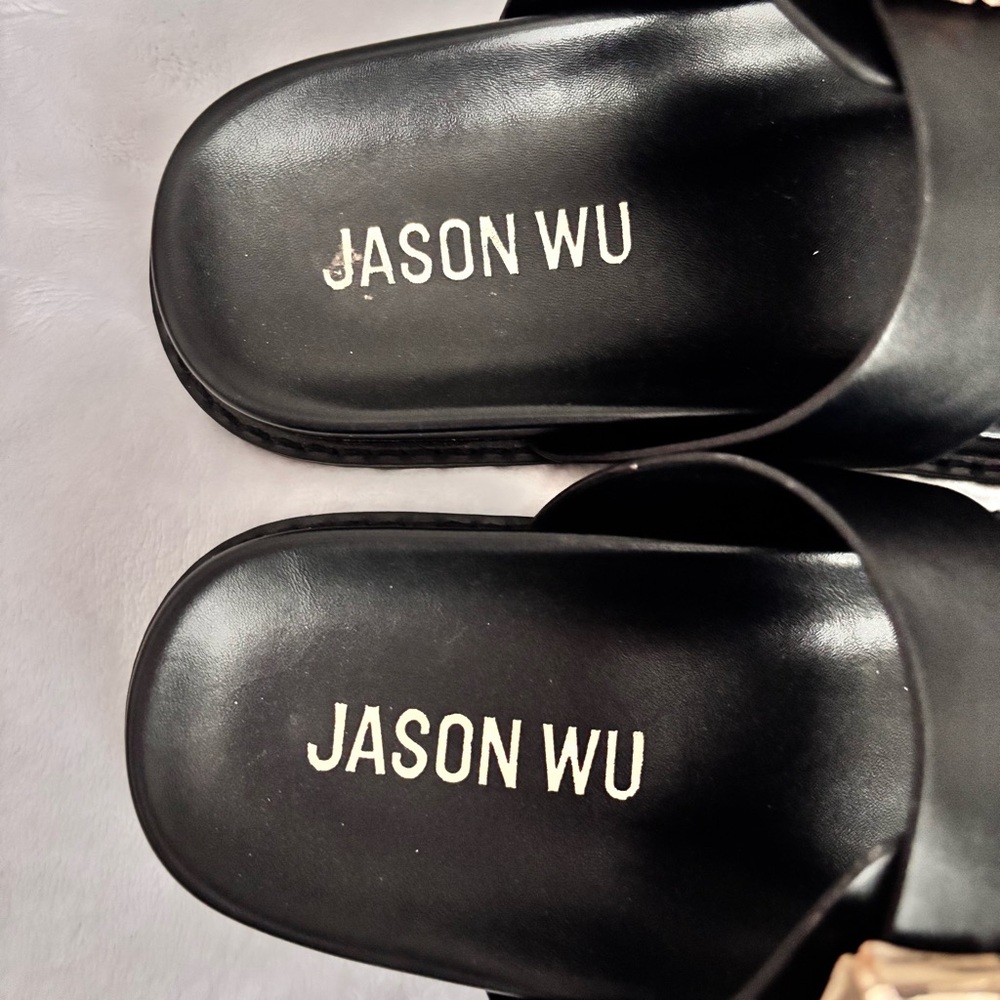 JASON WU Marzan Black Vegan Leather Luxe Slide-On Sandal--NEW--8.5 - Picture 8 of 15